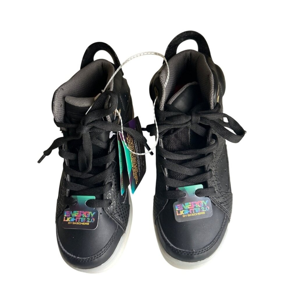Skechers Energy Lights 2.0 Black Kids Light-Up Sneakers Size 1